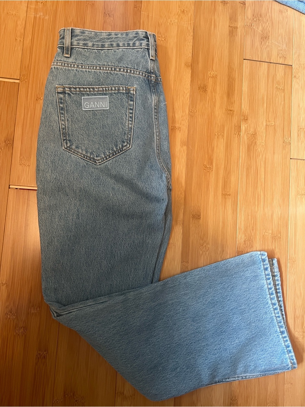 Ganni Light Blue Straight-Leg Denim Jeans